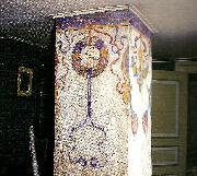 Carl Larsson dekorativ utsmyckning pa skorstensstock pa spadarvet oil painting on canvas